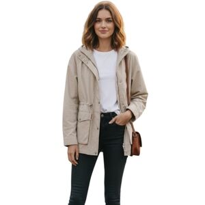 Levi's Women's Hooded Windbreaker Rain Jacket, Sz L